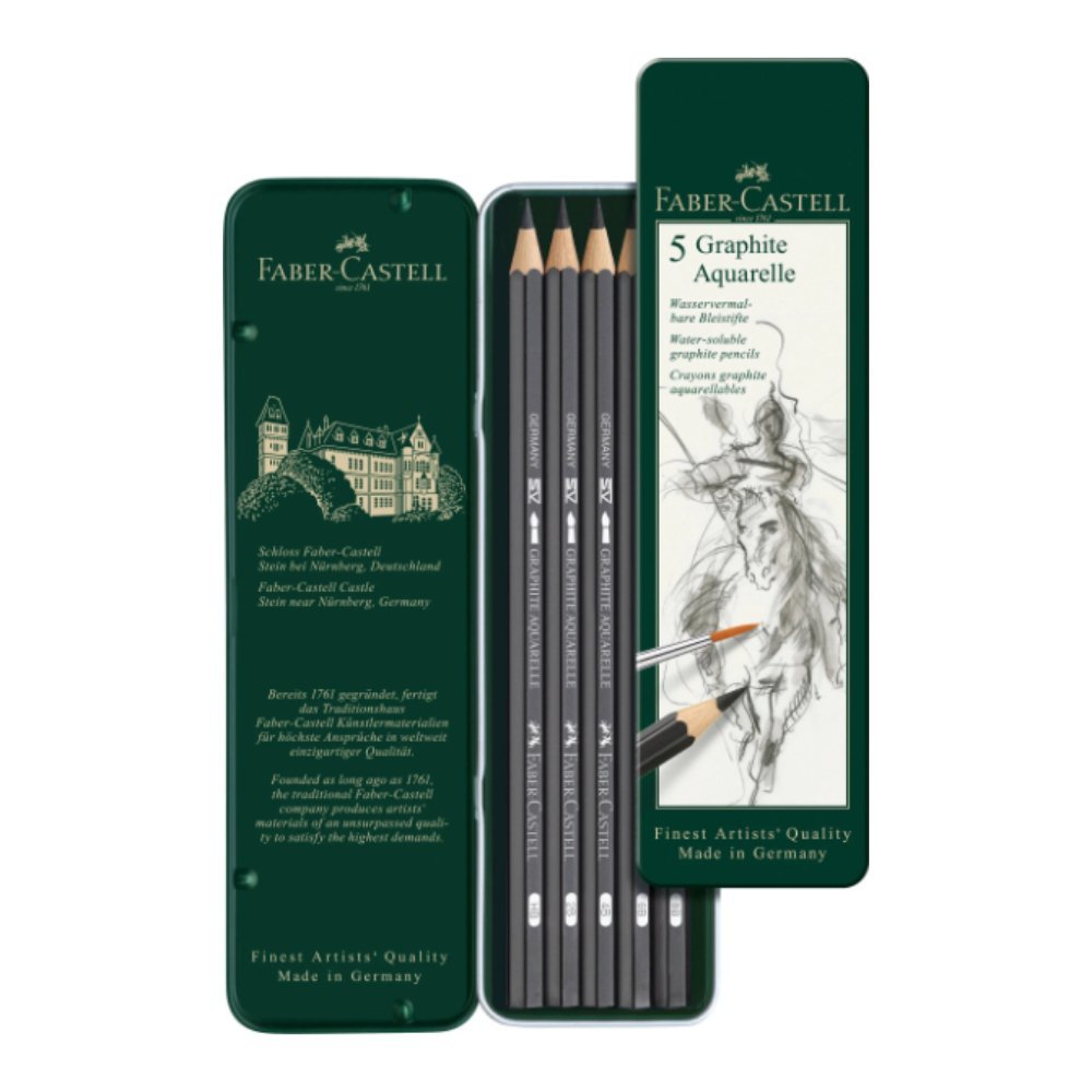 Graphite Aquarelle pencil, tin of 5