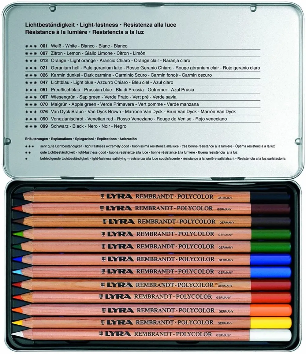 LYRA Rembrandt Polycolor Art Pencils, Set of 12 - ألوان - ليرا - 2