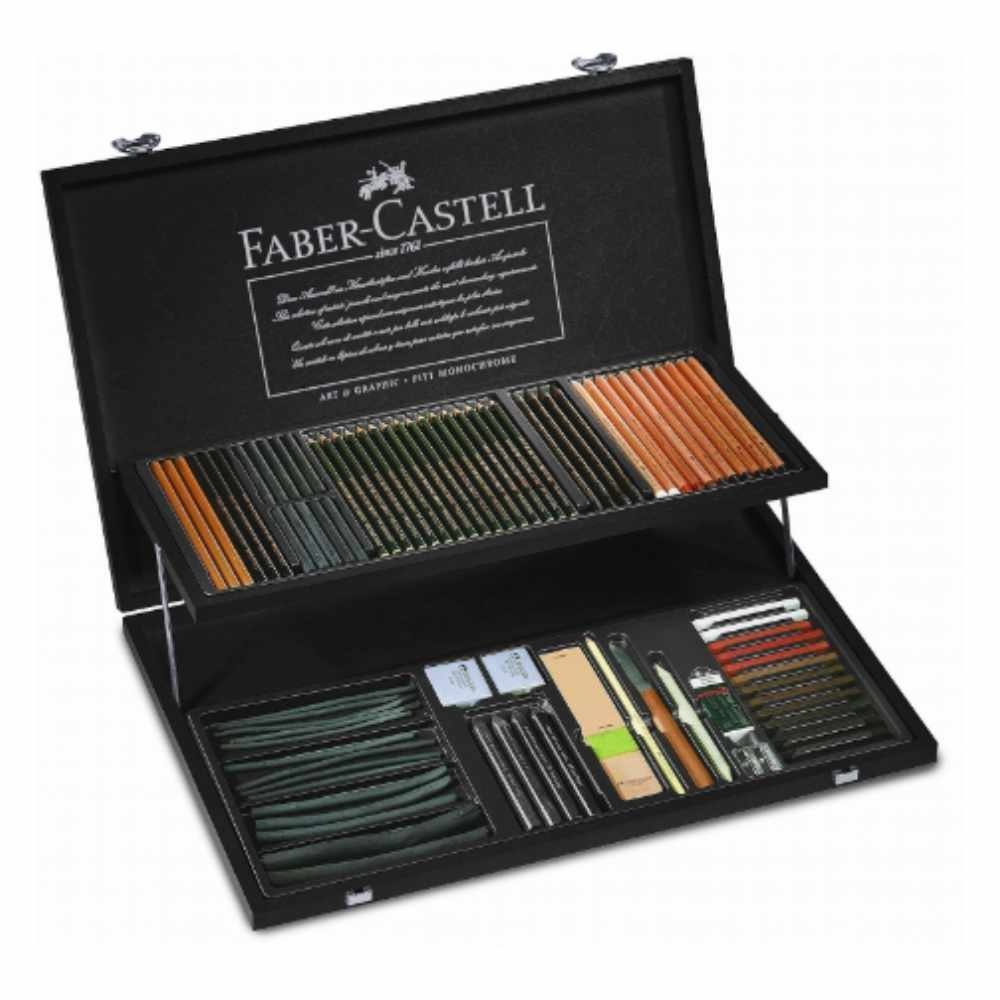 Pitt Monochrome wooden case, 85 pieces